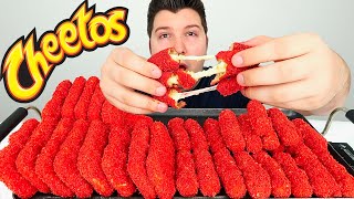 HOT CHEETOS MOZZARELLA STICKS amp HASH BROWNS • Mukbang amp Recipe [upl. by Ztnahc]