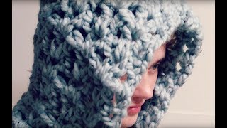 Hooded Scarf Crochet Tutorial [upl. by Eilrebmik]