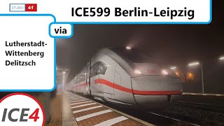 Führerstandsmitfahrt Berlin SüdkreuzLeipzig ICE599 ICE4 II BR412 [upl. by Elitnahc]