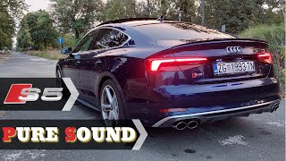 2017 Audi S5 Startup Sound amp Revs Stock Exhaust SOUND Pops Crackles [upl. by Eidahs697]