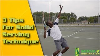 Tennis Serve  3 Tips For Solid Serving Technique [upl. by Bekha]