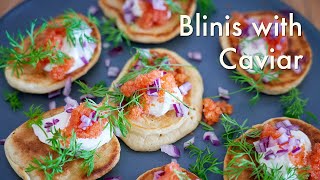 Blinis with Danish Caviar Stenbiderrogn  In Carinas Kitchen [upl. by Nichols]