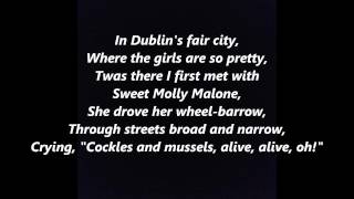 MOLLY MALONE Cockles and Mussels In Dublins Fair City Ireland IRISH folk song words lyrics text [upl. by Amadus]