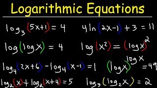 Solving Logarithmic Equations [upl. by Dleifniw]