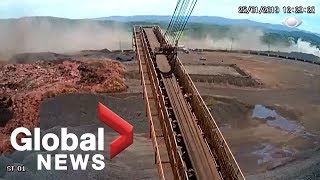 Brazil dam collapse Terrifying moment caught on camera [upl. by Eiraminot]