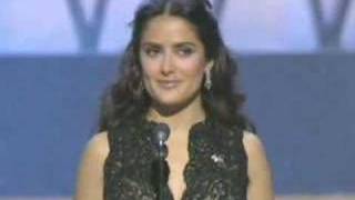 Salma Hayek presenting the Foreign Language Film Oscar to quotNowhere in Africaquot 2003 Oscars [upl. by Winona369]