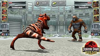 Tyrannosaurus Rex vs King Kong  Tournament  Jurassic Park Builder [upl. by Enotna]