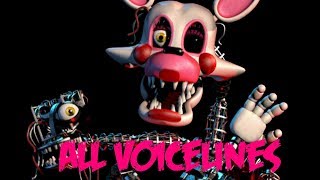 Mangle  All Voicelines with Subtitles  Ultimate Custom Night [upl. by Nymassej]