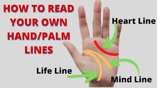 HOW TO READ YOUR OWN HANDPALM LINES PALMISTRY [upl. by Ydurt]