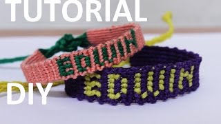 como hacer una pulsera con nombre macrame [upl. by Naid]