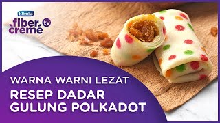 Resep Dadar Gulung Polkadot Isi Kelapa Warna Warni Lezat [upl. by Yuria650]