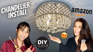 DIY Installing A Crystal Chandelier [upl. by Kliber]