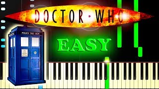 DOCTOR WHO THEME  Easy Piano Tutorial [upl. by Tina]