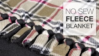 DIY No Sew Fleece Blanket Tutorial [upl. by Elockcin]