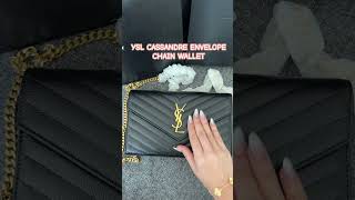 YSL CASSANDRE ENVELOPE CHAIN WALLET UNBOXING [upl. by Darby]