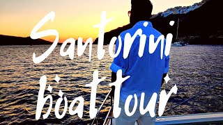 Santorini boat tour  catamaran sunset cruise Luxury Greece 🇬🇷 [upl. by Okajima165]