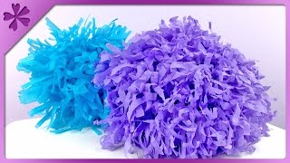 DIY Tissue paper pompom ENG Subtitles  Speed up 132 [upl. by Jaffe]