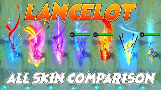 Lancelot All Skin MLBB Comparison 2022 Edition [upl. by Niemad393]