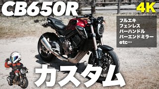 CB650R大型バイク納車1年後のカスタム姿 [upl. by Ahseer223]