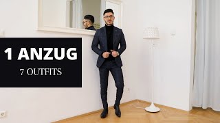 HOW TO 1 ANZUG 7 VERSCHIEDENE OUTFITS  STYLINGTIPPS MÄNNER [upl. by Narruc163]