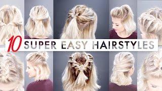 10 Easy Half Up hairstyles for SHORT HAIR Tutorial  Milabu [upl. by Elleirbag391]