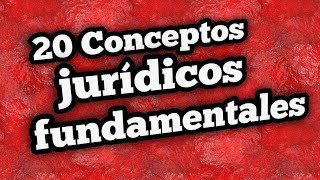 20 conceptos jurídicos fundamentales [upl. by Malchy]