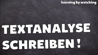 Textanalyse in Deutsch schreiben [upl. by Yeltnerb]