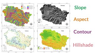 Slope Aspect Contour  Hillshade Map in ArcGIS [upl. by Nataniel]