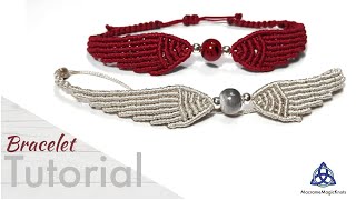 Angel Wings  Macrame Bracelet Tutorial  Harry Potter Snitch [upl. by Hobard]