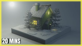 Blender 3D  Create a SNOWY Winter House in 20 minutes  Beginner Tutorial [upl. by Antoni603]