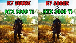 Ryzen 7 3800X vs Ryzen 7 5800X  RTX 3060 TI  10 Games tested on 1080p [upl. by Hayidan490]