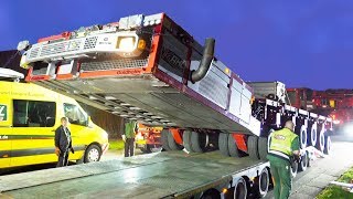 Heavy Transport Self proprelled transporter SPMT driving on a trailer [upl. by Carver571]