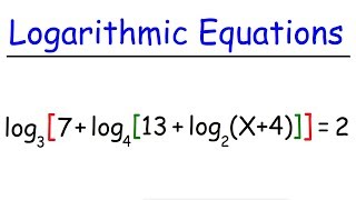 Solving Complex Logarithmic Equations [upl. by Justus]