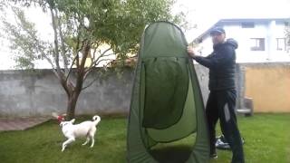 How to Fold Portable Privacy Pop up Toilet Tent [upl. by Sinnod784]