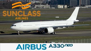 Sunclass Airbus A330Neo A330900 flight test Toulouse Blagnac Airport [upl. by Learsiy]