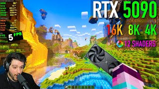 Destroying the RTX 5090 inMINECRAFT  Shaders 4K 8K 16K [upl. by Anuait]