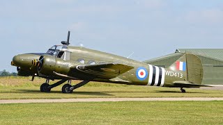 Avro Anson GVROE WD413 at Sleap Airfield Shropshire Aero Club [upl. by Ragucci]