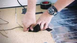 Installing electric floor heating under laminate flooring [upl. by Alletsirhc]