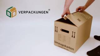 Umzugskarton Standard Aufbauanleitung  BBVerpackungen® [upl. by Hamas]