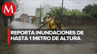 Fuertes lluvias provocan inundaciones en calles de Villahermosa Tabasco [upl. by Wampler879]