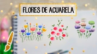 3 Flores de acuarela fáciles en 2 minutos  A dibujar 07 [upl. by Stromberg960]