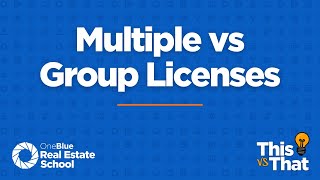 This vs That Multiple Licenses vs Group Licenses • A Florida Real Estate Exam Tutorial [upl. by Halbeib]