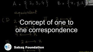 Concept of one to one correspondence Math Lecture  Sabaqpk [upl. by Elijah]