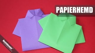 Papierhemd falten  Hemd  shirt  Origami [upl. by Nemracledairam258]