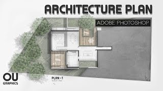 Easy Architecture Plan in Adobe Photoshop [upl. by Eetak]