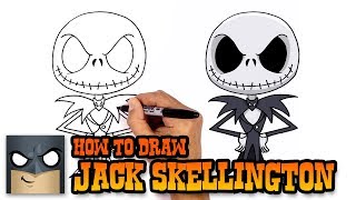 How to Draw Jack Skellington  Christmas Tutorial [upl. by Raffin621]