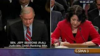 Sen Sessions Questions Judge Sotomayor on Judicial Activism [upl. by Zahavi561]