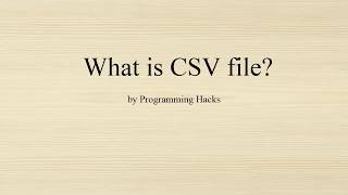 What is CSV file [upl. by Scurlock51]