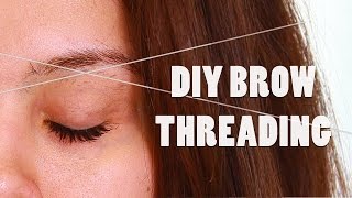 DIY BROW THREADING TUTORIAL AT HOME SHAPING [upl. by Dannica708]