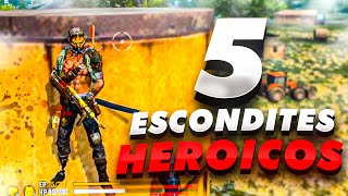 5 NUEVOS ESCONDITES en FREE FIRE para SUBIR a HEROICO RAPIDO🚀 legales [upl. by Haerb]